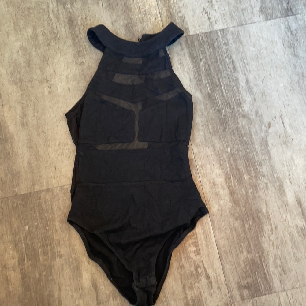 Black mesh bodysuit
